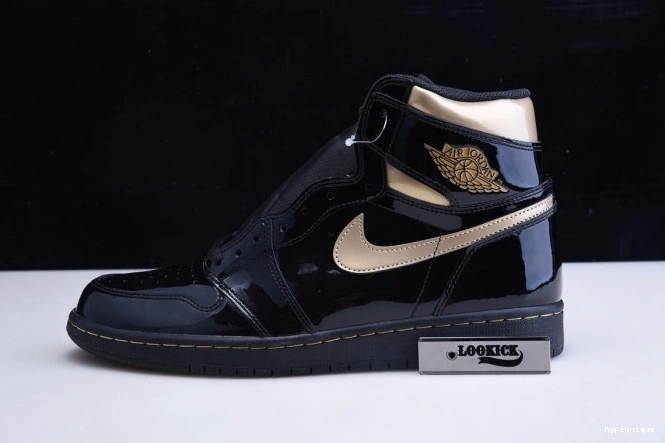 HYPE RETRO JORDAN AIR HIGH (2020) BLACK 1 GOLD 555088-032 METALLIC 0730